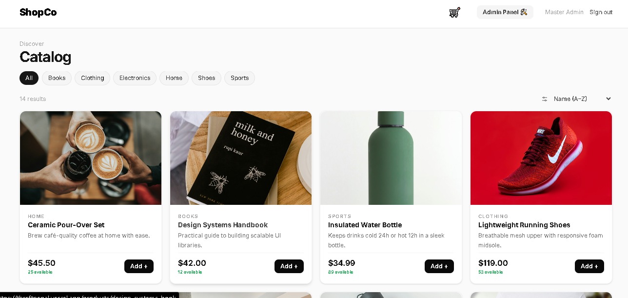 ShopCo product catalog website